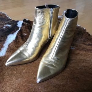 Rag and Bone gold Leather boots